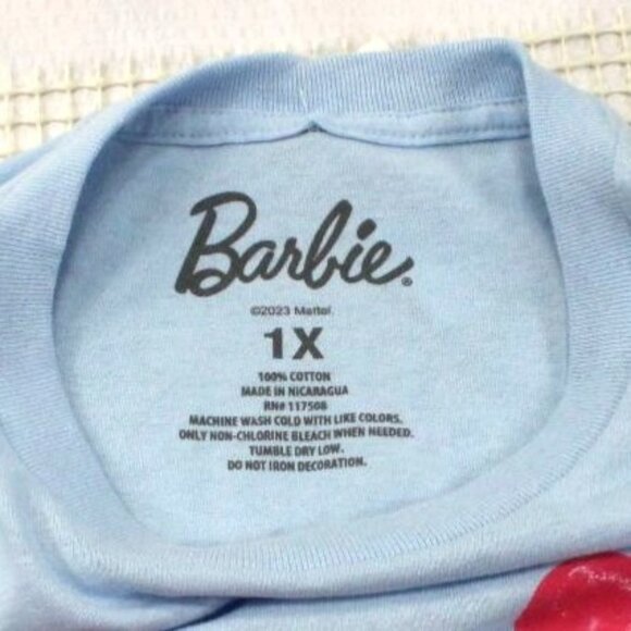Barbie "Better Together" Graphic T-Shirt Light Blue Size 1X 100% Cotton - Picture 3 of 6